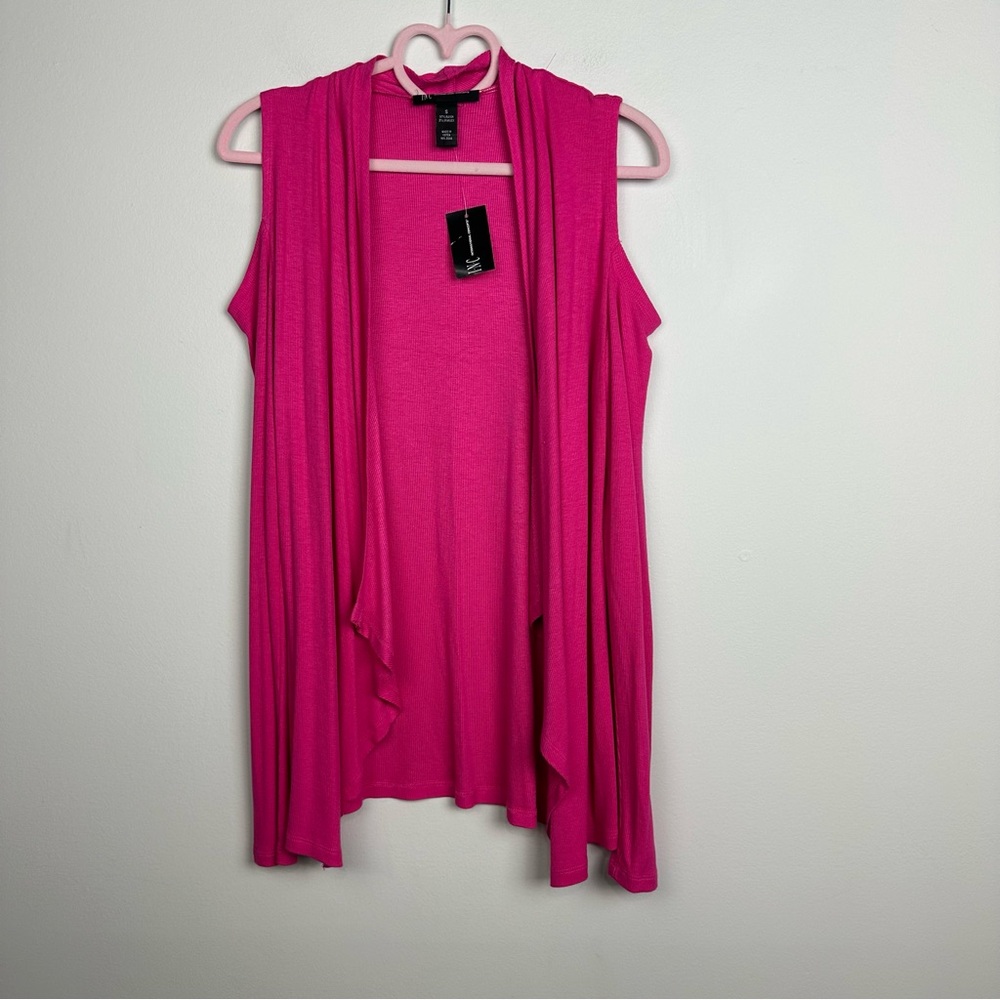 INC International Concepts Vibrant Pink Cardigan long sleeve cold shoulder